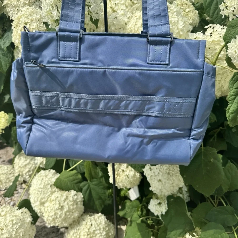 NWT LUG Dilly Dally Convertible Blue Quilted Tote Travel Bag/Purse ~ Crossbody